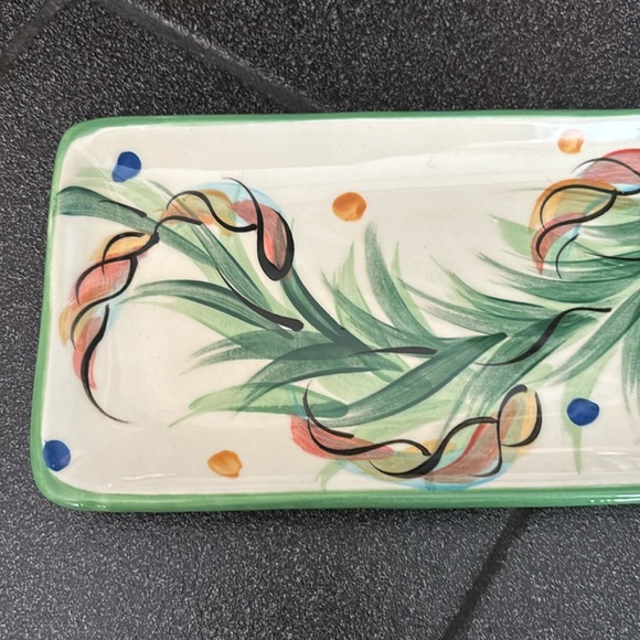 Vintage Gail Pittman Pottery Small Tray/Dish Yuletide Pattern - Picture 2 of 9